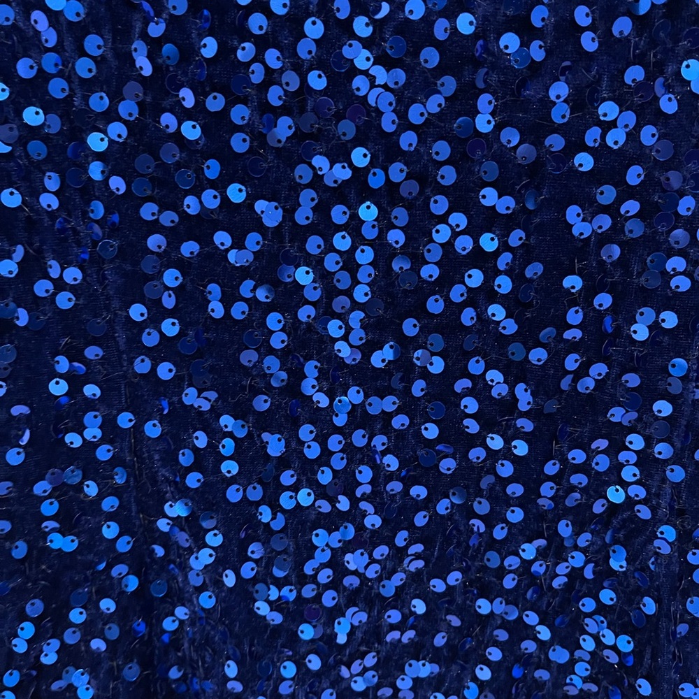 Lulus Seeing Sparkles Royal Blue Velvet Sequin Square Neck Mini Dress - Picture 5 of 15